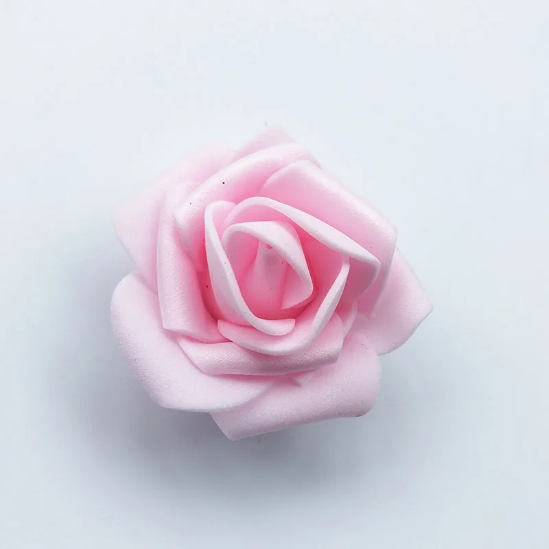 light pink 200 шт./пакет Искусственные цветы розы, с рисунком "Медведь", "Цветок" голова 4 см роза цветок голова пены с цветочным рисунком - Цвет: light pink