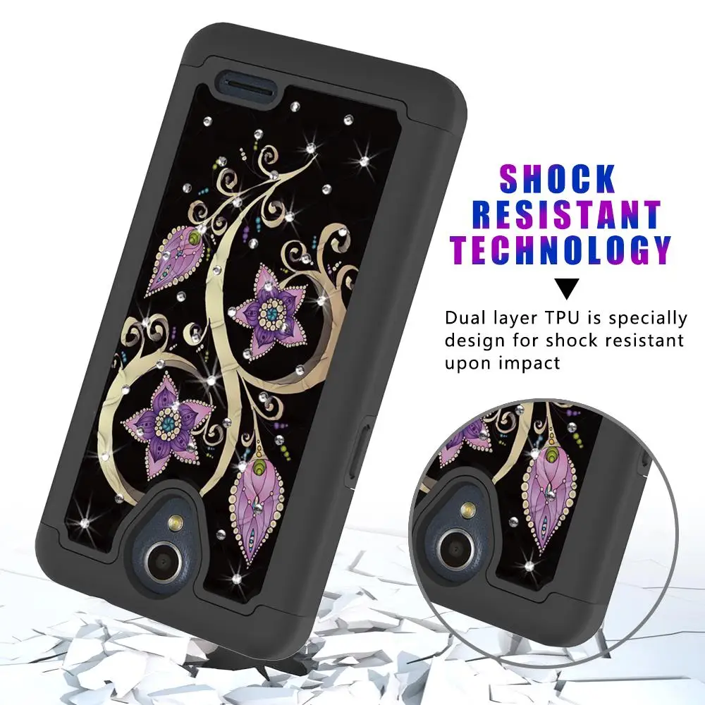 Diamond Glitter Phone Case for ZTE N9136/Prestige 2/Maven 3/Prelude Plus/Overture 3 Cover Mandala Peacock Flower butterfly Funda |