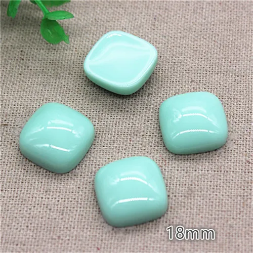 mint green 20pcs 20 шт. 18 мм милые круглые/квадратные/Ротанговые шарики из смолы в Корейском стиле, кабошон, аксессуары для рукоделия, украшение для волос, скрапбукинг - Цвет: mint green 20pcs