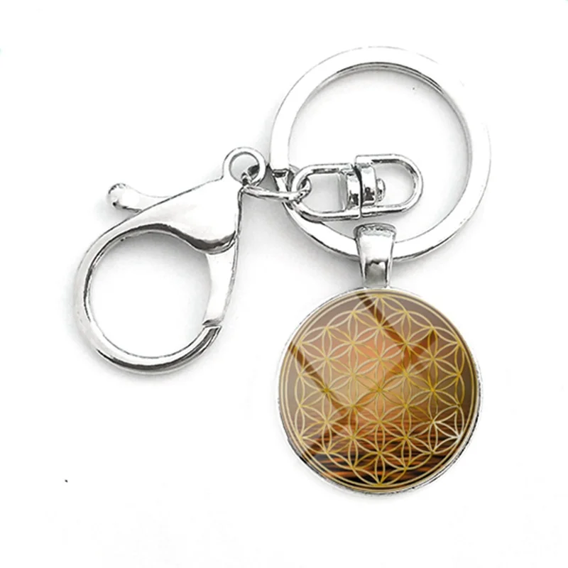 Брелок Suteyi с цветком жизни круглый брелок подвеской ювелирное изделие мандалой