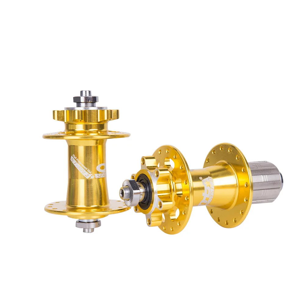 pair GOLD ZTTO MTB концентратор 32 отверстия горный велосипед 2 подшипника дисковый тормоз ступица сталь 32H отверстие 36 кликов быстросъемные шампуры 100 135 с QR - Цвет: pair GOLD