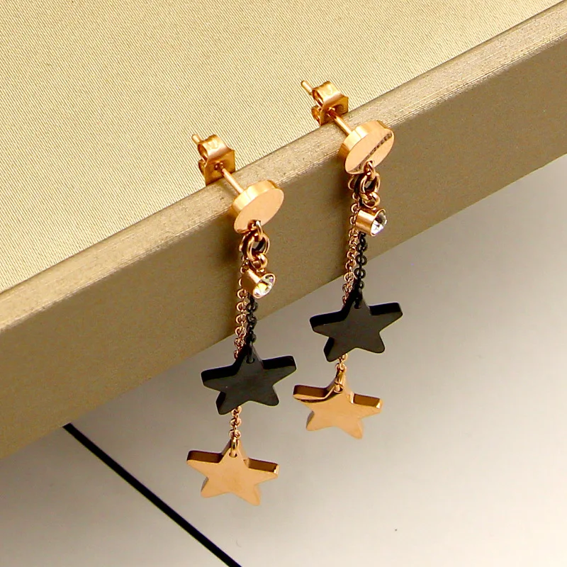 Мода 2017 г. Марка Любовь кисточкой черный двойная звезда цепи мотаться Висячие