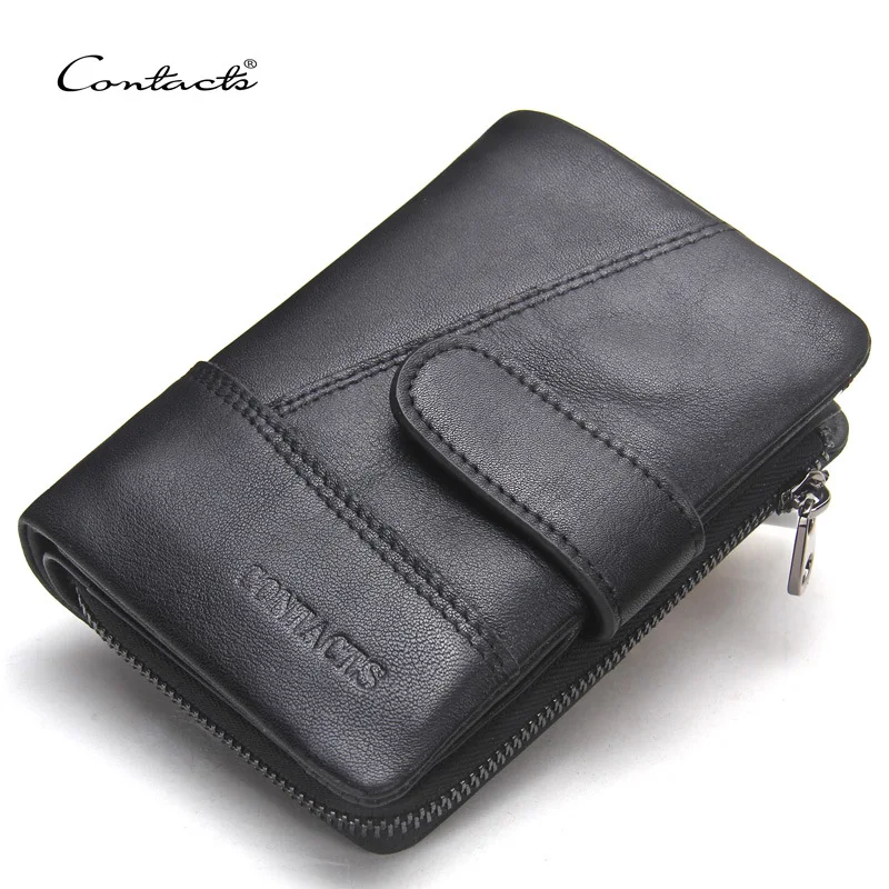 Men's Wallet Genuine Leather Cowhide Casual Zipper Patchwork Clutch Money Bag Business Card Holder Case Small Coin Purse | Багаж и