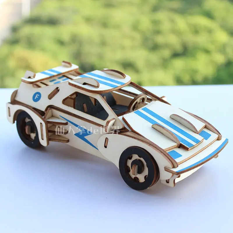 DIY 3D деревянная головоломка автомобиль дерево моделирование модель развивающая