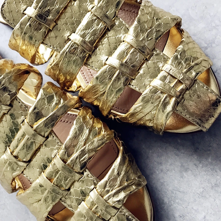 Женские летние шлепанцы из натуральной кожи на плоской подошве|slippers toe|real leather