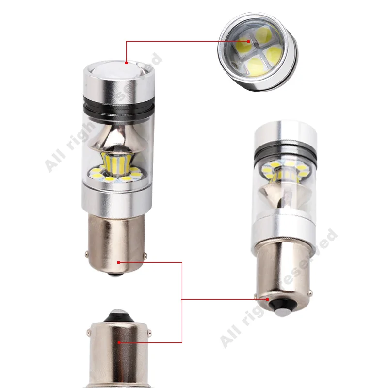 1 Пара 1156 BA15S 20-SMD 3030 чип высокой мощности 100 вт фары супер яркие белые