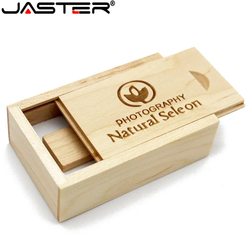 JASTER(более 10 шт. бесплатный логотип) клен дерево usb+ коробка usb флэш-накопитель карта памяти 64 ГБ 16 ГБ 32 ГБ фотография свадебный подарок