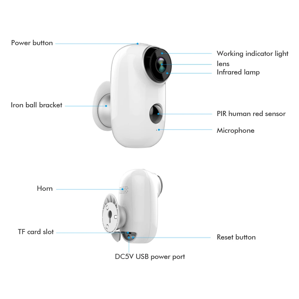 Камера видеонаблюдения SDETER Wi Fi 720P с аккумулятором|Камеры видеонаблюдения| |
