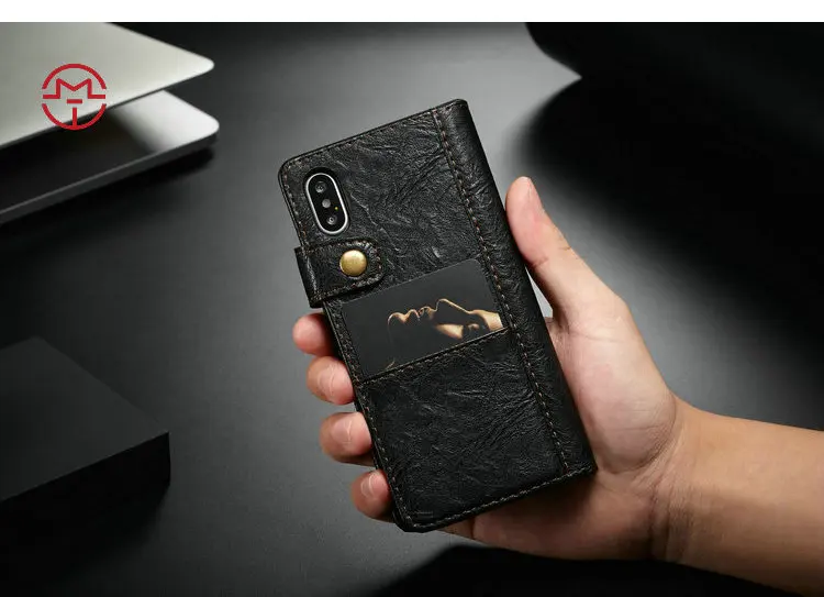 CaseMe Высокое качество кожаный чехол для iPhoneX Xs Винтаж Filp Кожаный чехол для iPhone8 7 6s плюс Чехол бумажник с 4 слот для карты