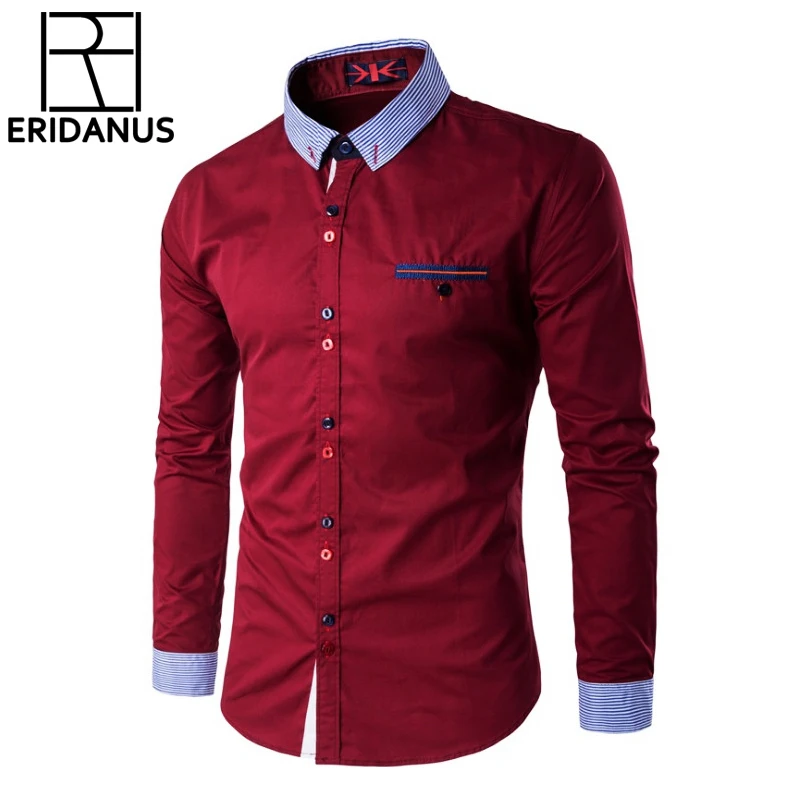 Модная мужская одежда рубашки Slim Fit Повседневная рубашка Для мужчин уникальные