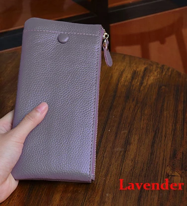 lavender Женский кошелек, роскошный бренд, Walltes, дизайнерский кошелек, модный, натуральная кожа, женский клатч с застежкой, вместительные сумки - Цвет: lavender