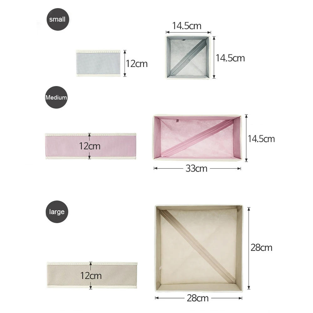 6 шт./компл. Складная Нижнее белье набор в ящике для хранения разделитель