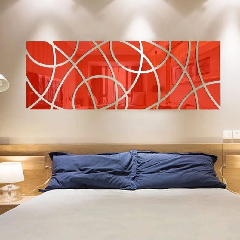 

3D Irregular Circular Pattern Mirror Sticker Living Room Dining Room Bedroom TV Background Wall Entrance Ceiling Wall Stickers