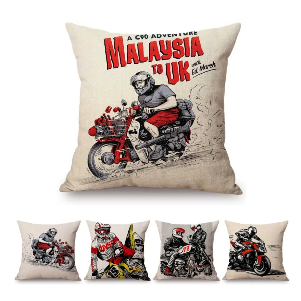 Украшение для дома диванная подушка винтажная Классическая Байкерская гонок на