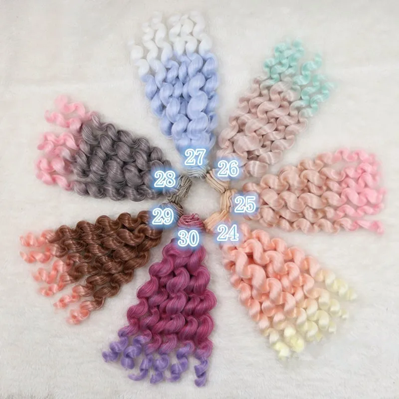 

1 pcs 20cm*100cm doll wigs for BJD SD DD Chole doll Wigs High-temperature wire 6 roll curly wave hairs doll accessories