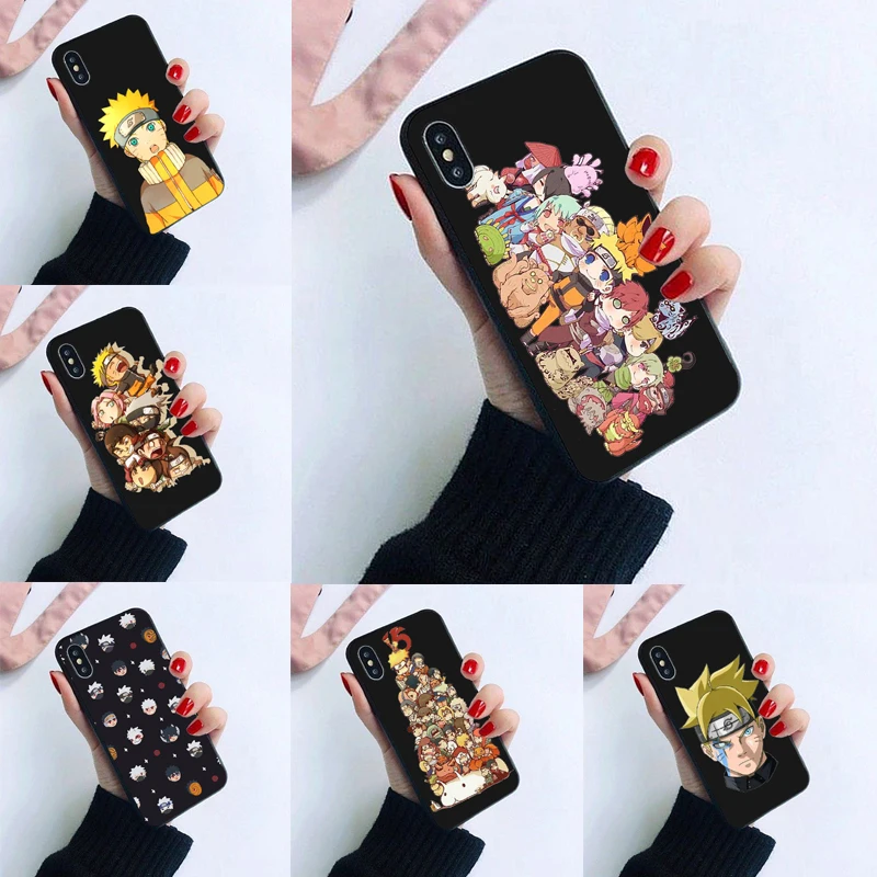 Sasuke Наруто Мягкий Силиконовый ТПУ черный чехол для телефона iPhone 6 6S 6plus 7 8 plus 4 4S 5 5S
