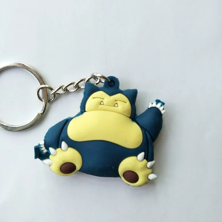1 Покемон Snorlax пластиковый брелок для ключей с анимационными рисунками Charmander Chikorita Psyduck милый смешной кулон брелки для ключей brelok do kluczy детские подарки игрушки - Цвет: 1