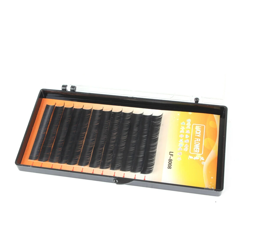 2017 импортные волосы 0.10C черные Индивидуальные ресницы 12 рядов натуральные