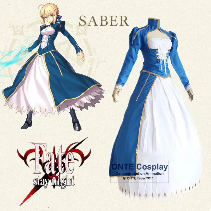 Fate / Stay Night Saber/маскарадные костюмы UBW Zero Artoria Pendragon женское боевое платье нарядный