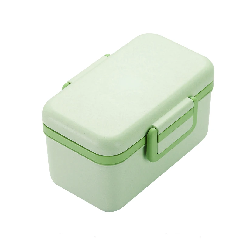 Green ONEUP Bento Box из бамбукового волокна, коробка для обеда из микрофибры, экологичный контейнер для хранения еды без бисфенола для пикника, школы, офиса - Цвет: Green