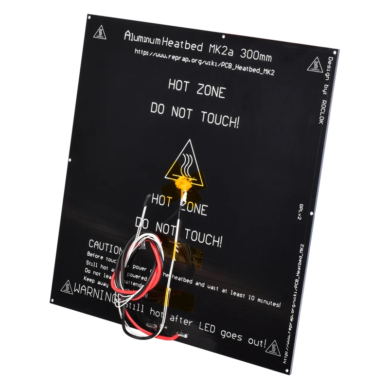 BIQU MK2A 300*300*3,0 мм RepRap RAMPS 1,4 PCB алюминиевая нагревательная пластина для Mendel для 3d принтера MK2B