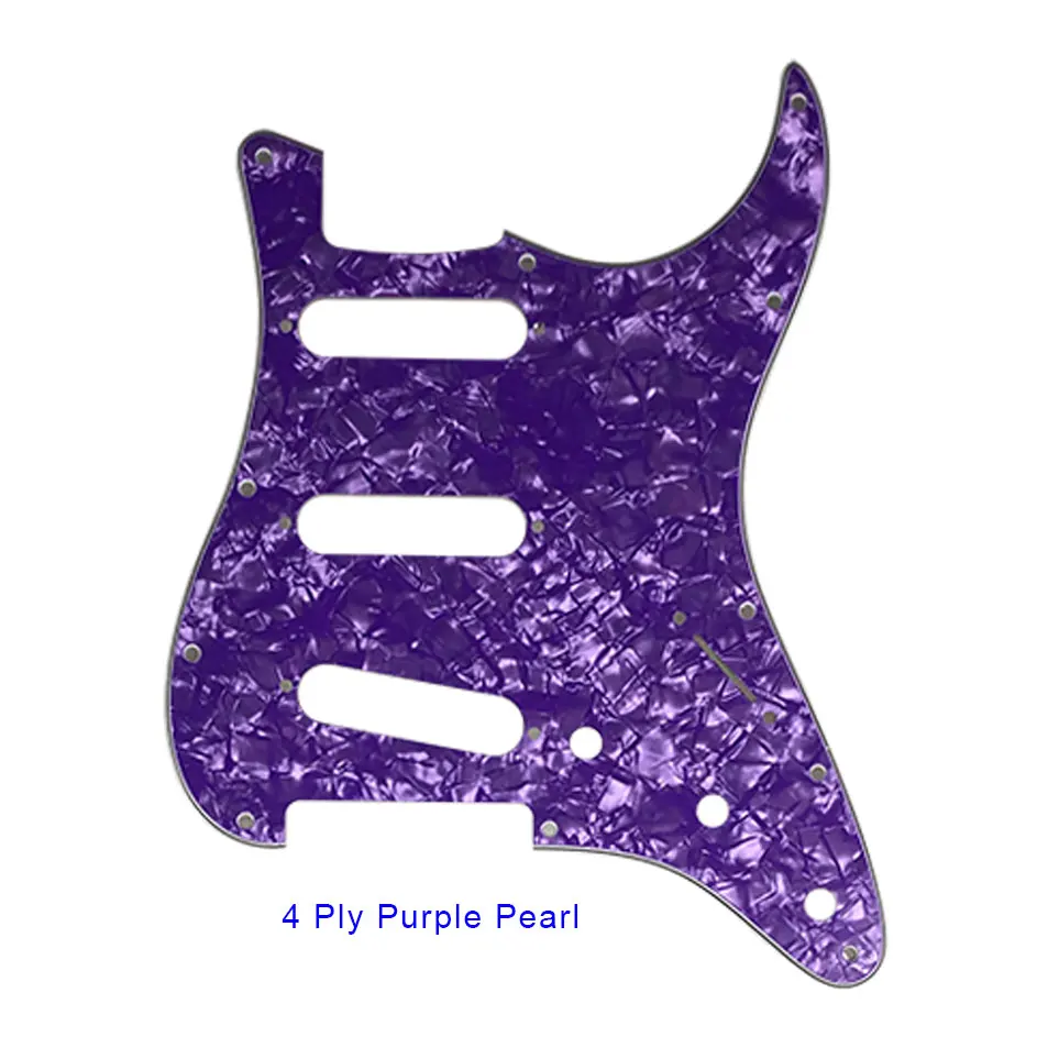 Pleroo Custom Guitar Pickguard-для США \ Мехико Fd Stratocaster 72' 11 винтовое отверстие Стандартный St царапина пластина Многоцветный выбор - Цвет: 4Ply Purple Pearl