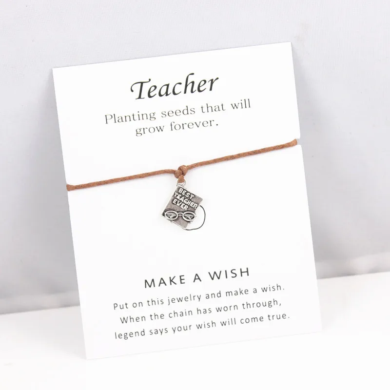 2018 Серебряный лучший подарок на День учителя Браслеты регулируемые браслеты