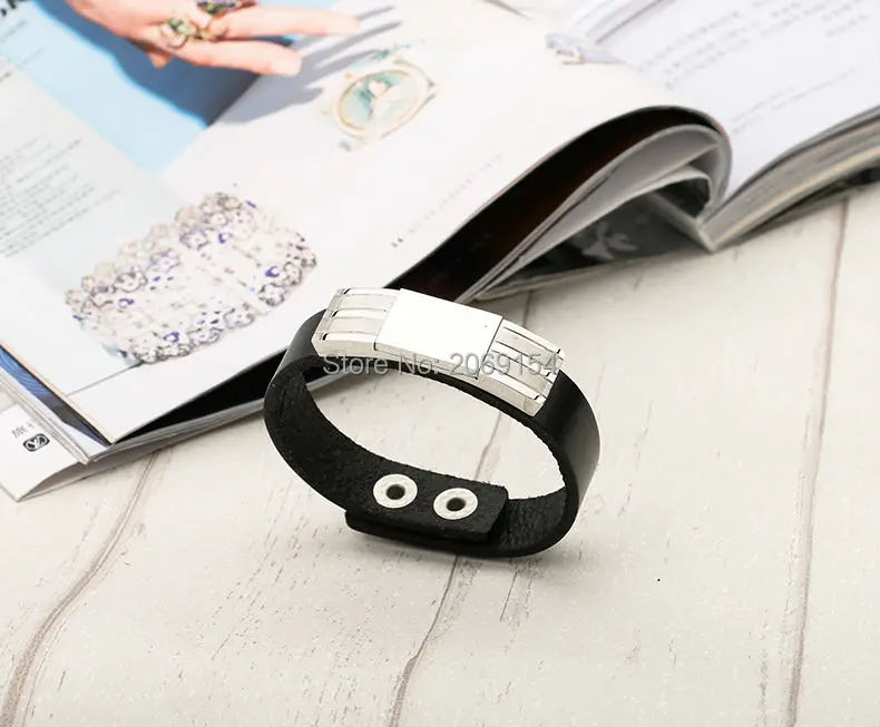 Классический Браслет из натуральной кожи модные ювелирные изделия браслет
