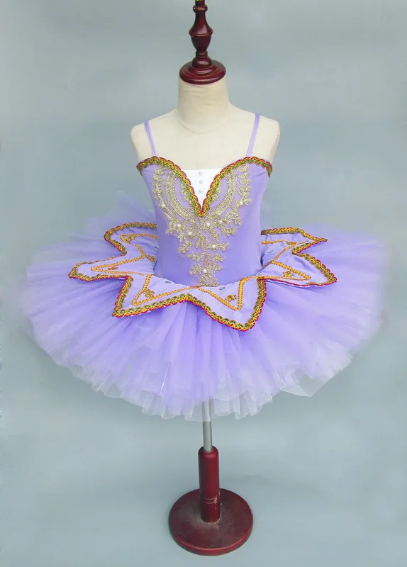light purple Белая профессиональная балетная пачка для балета для девочек, балетное платье для танцев, детский балетный костюм с Лебединым озером, Женская Праздничная юбка - Цвет: light purple