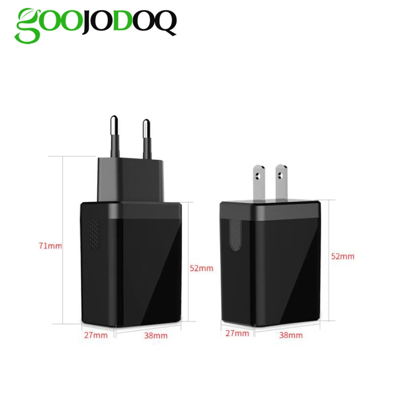 GOOJODOQ Быстрая зарядка Путешествия ЕС вилка Быстрая зарядка USB зарядное устройство для samsung LG Xiaomi huawei Dual USB адаптер питания для iPhone 11