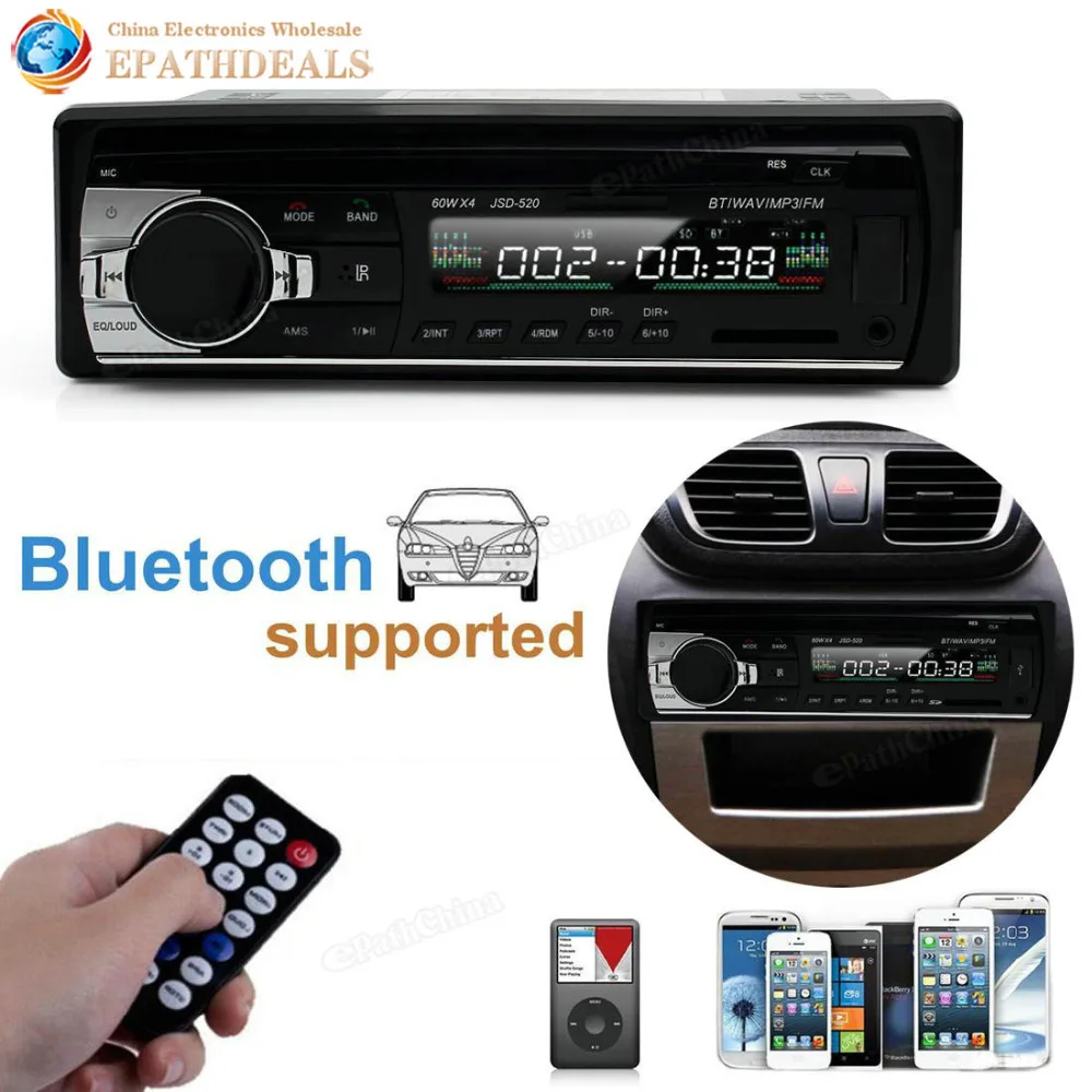 Цифровой Bluetooth Hands free автомобильный fm радио стерео аудио музыкальный MP3 плеер/USB/SD