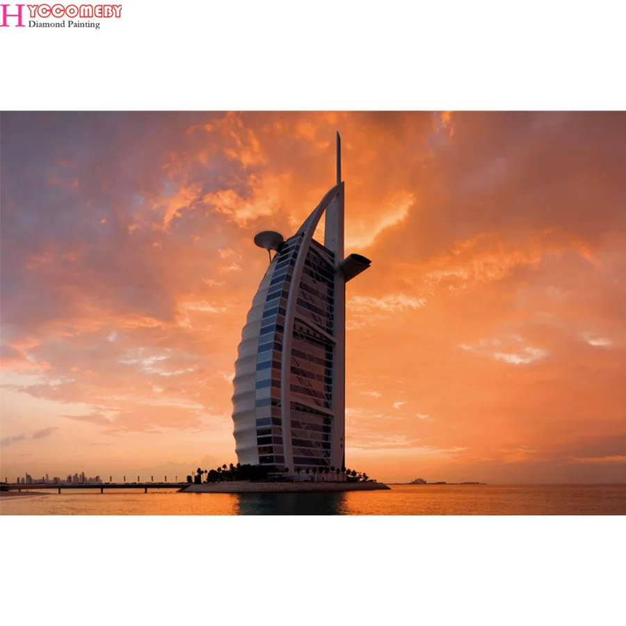 5d алмазная живопись пейзаж Burj Al арабское полное сверление квадратная Алмазная