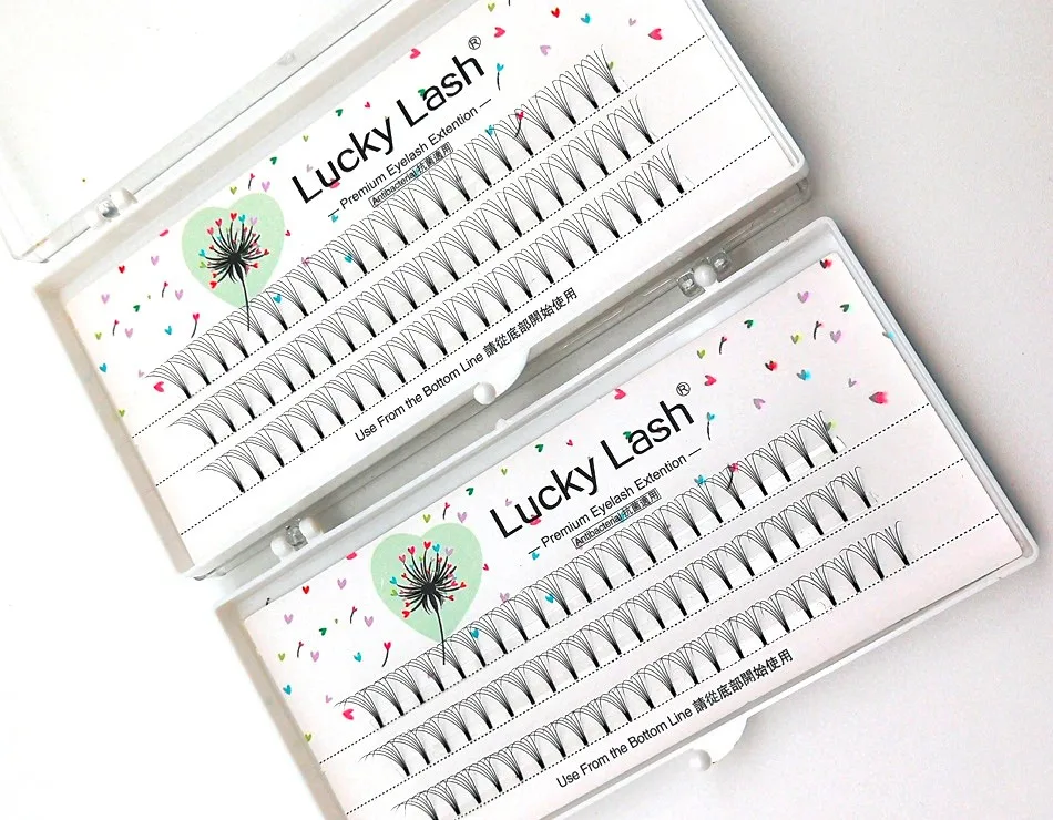 

10trays Heat Bonded 2D/3D/4D/5D Russian volume eyelashes extension,0.10 D curl per made fans, individual false mink eye lash