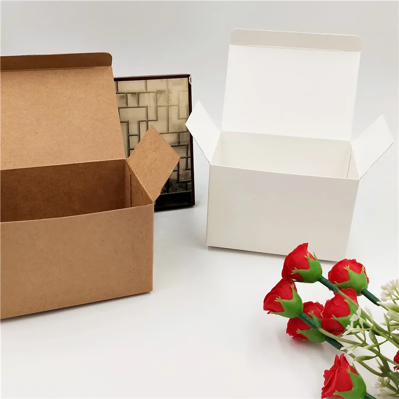 100 шт крафт-бумага DIY Ручная упаковка подарочные коробки бумажные картонные пакеты для мыла ручной работы 9*6*6 см