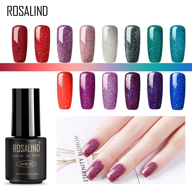 ROSALIND Гель лак для ногтей маникюра дизайн 7 мл цвет радуги гибридный УФ дизайна