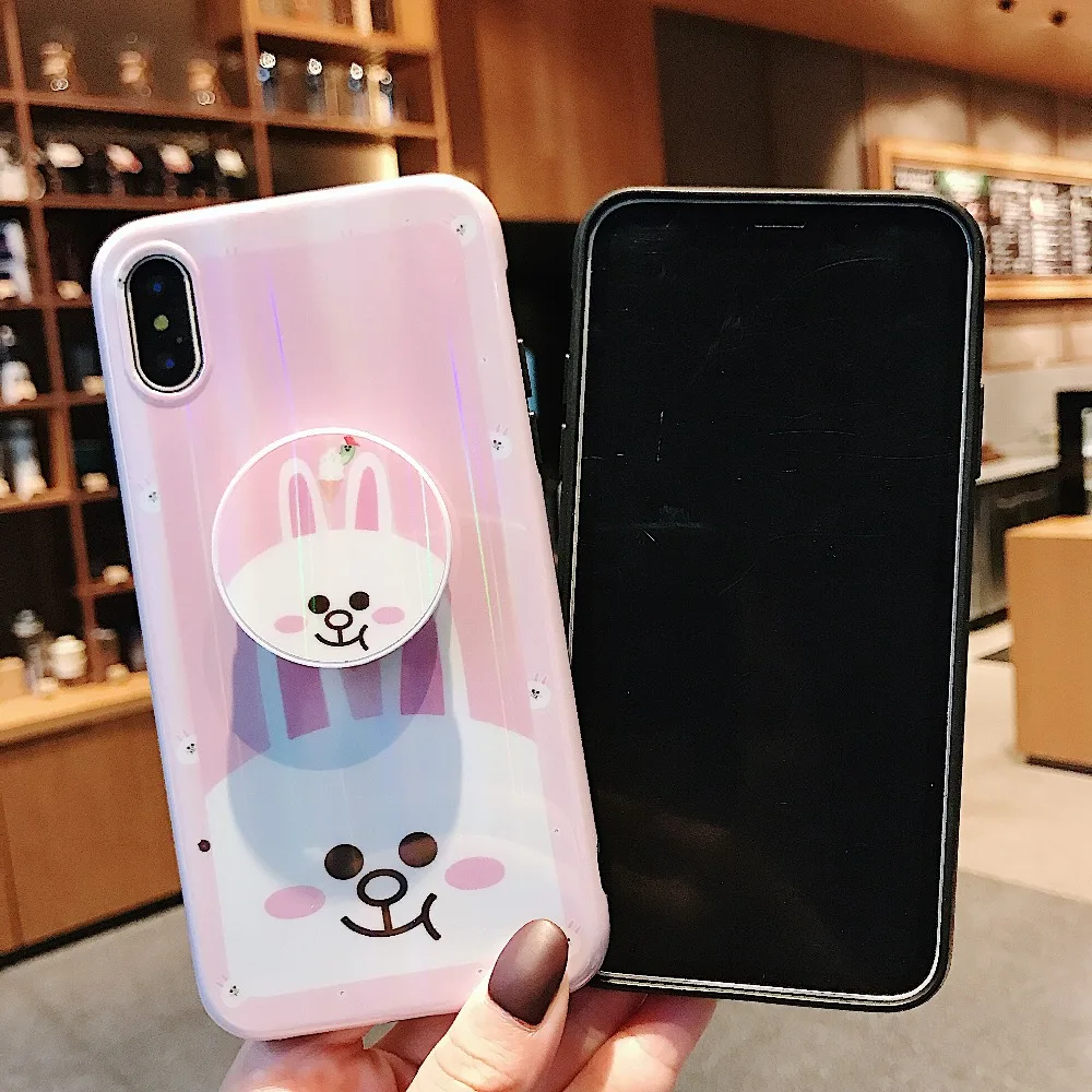 Милый мультяшный медведь кошка телефонные чехлы для iPhone X Глянцевая Северное