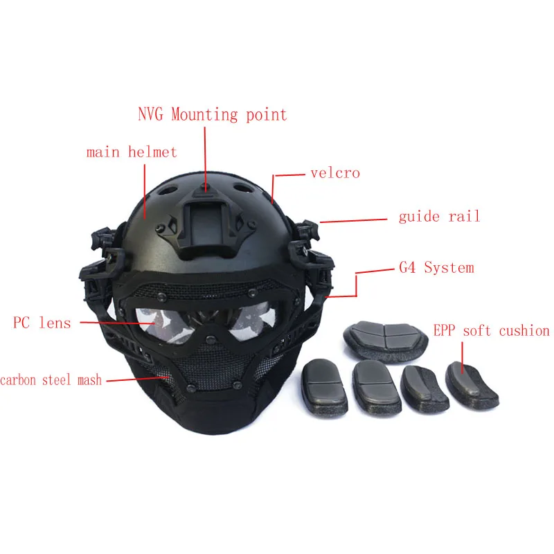 2016 новый стиль тактическая многофункциональная система шлема G4/комплект PJ с