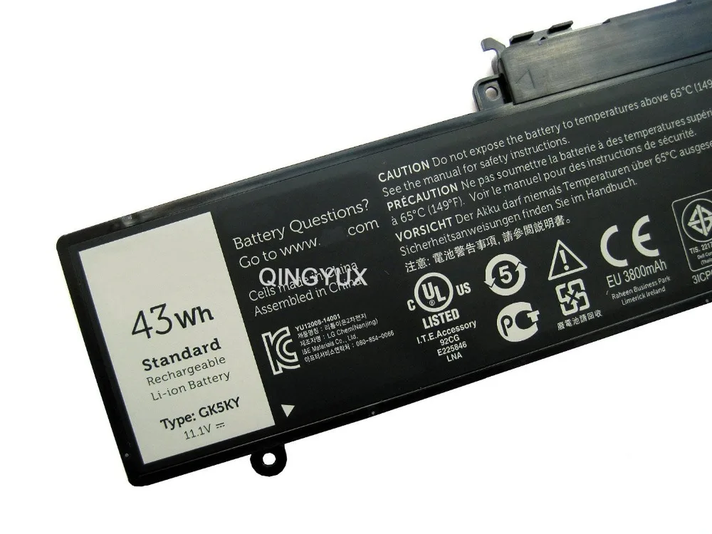 QINGYUX Новый 11 1 В 43Wh GK5KY Аккумулятор для ноутбука Dell Inspiron 13 7347 серии Кабриолет 3