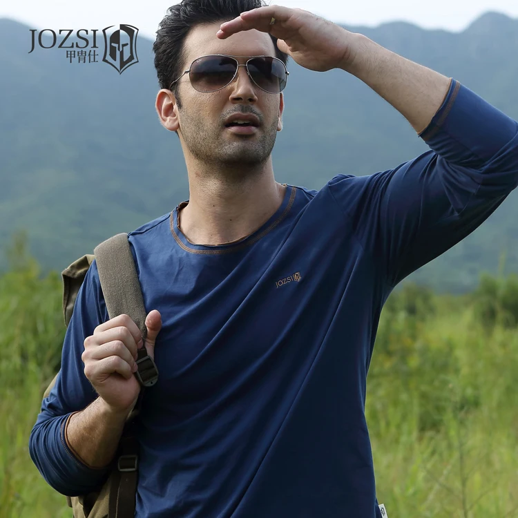 JOZSI Мужская футболка из 100% хлопка дышащая с защитой от ультрафиолета