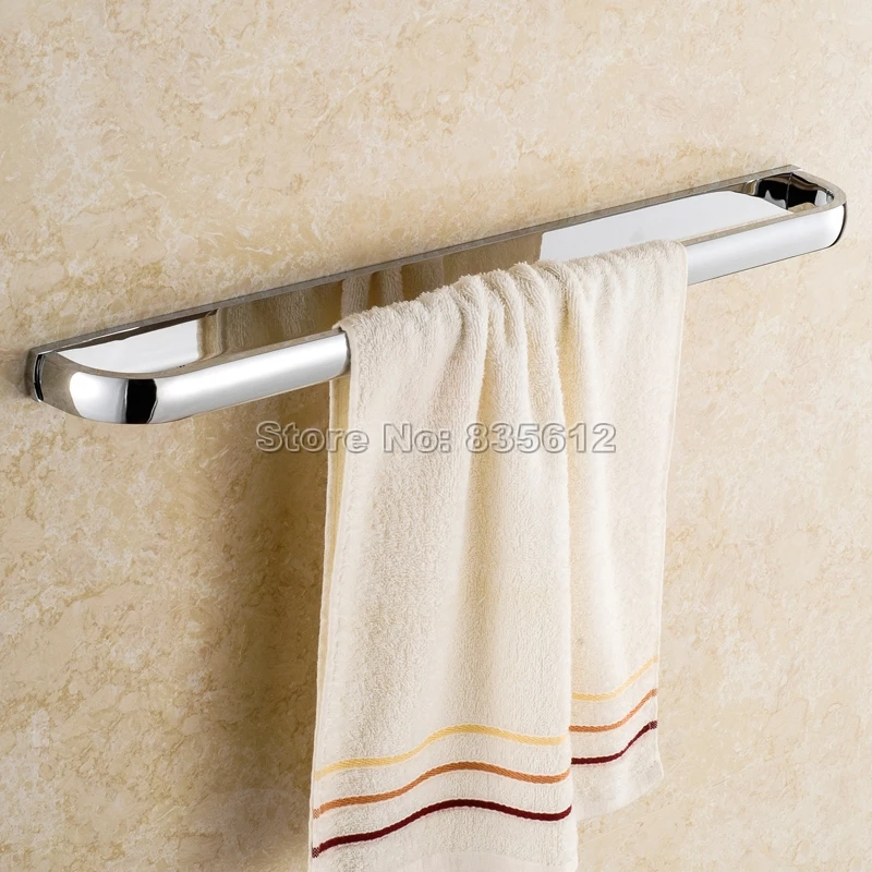 

Wall Mounted Bathroom Accessory Single Bar Towel Holders Chrome Finish Wba833