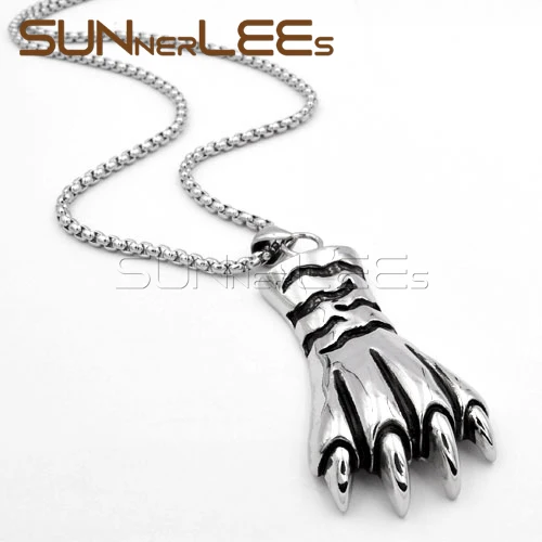 SUNNERLEES модные ювелирные изделия из нержавеющей стали подвеска ожерелье звеньевая