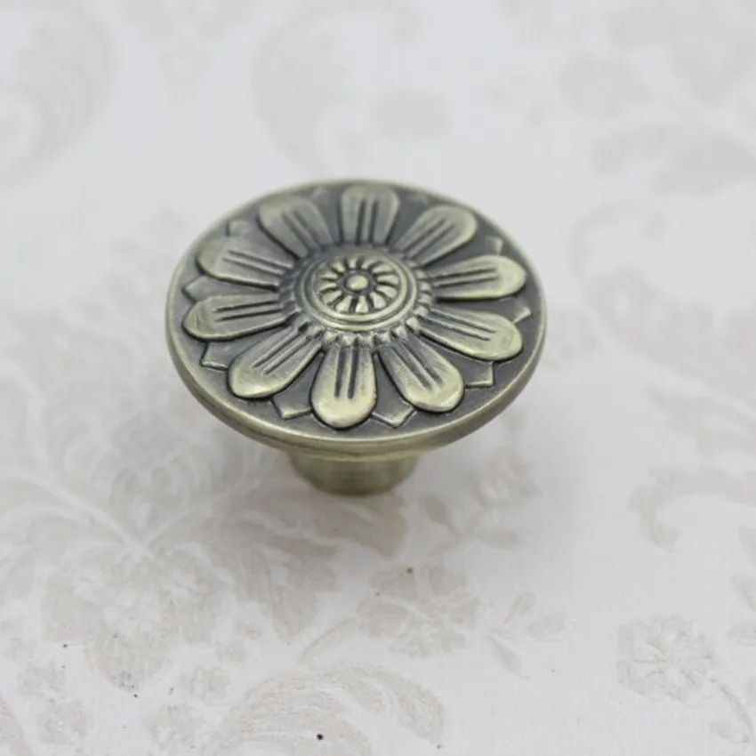 32 мм Бронзовый кухонный шкаф рукоятки в античном стиле медный ящик медные