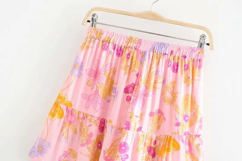 Boho шикарные женские шорты с цветочным принтом и эластичной талией в богемном стиле, женские свободные шорты из вискозного хлопка с оборками и кисточками