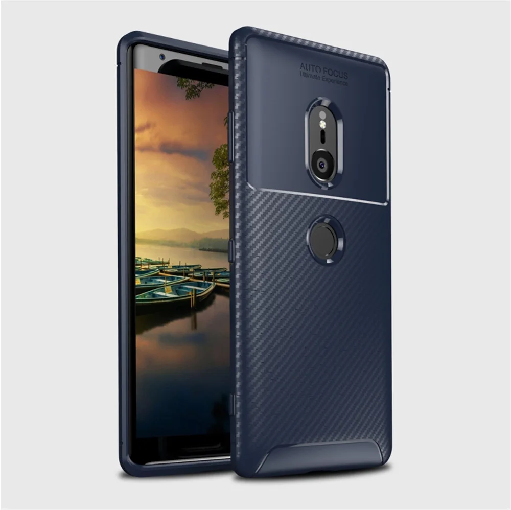 Противоударный силиконовый чехол для sony Xperia XZ2 XZ3 XA2 Ultra Plus 1 2 5 10 20 компактный Премиум мягкий ТПУ чехол для телефона чехол - Цвет: Navy