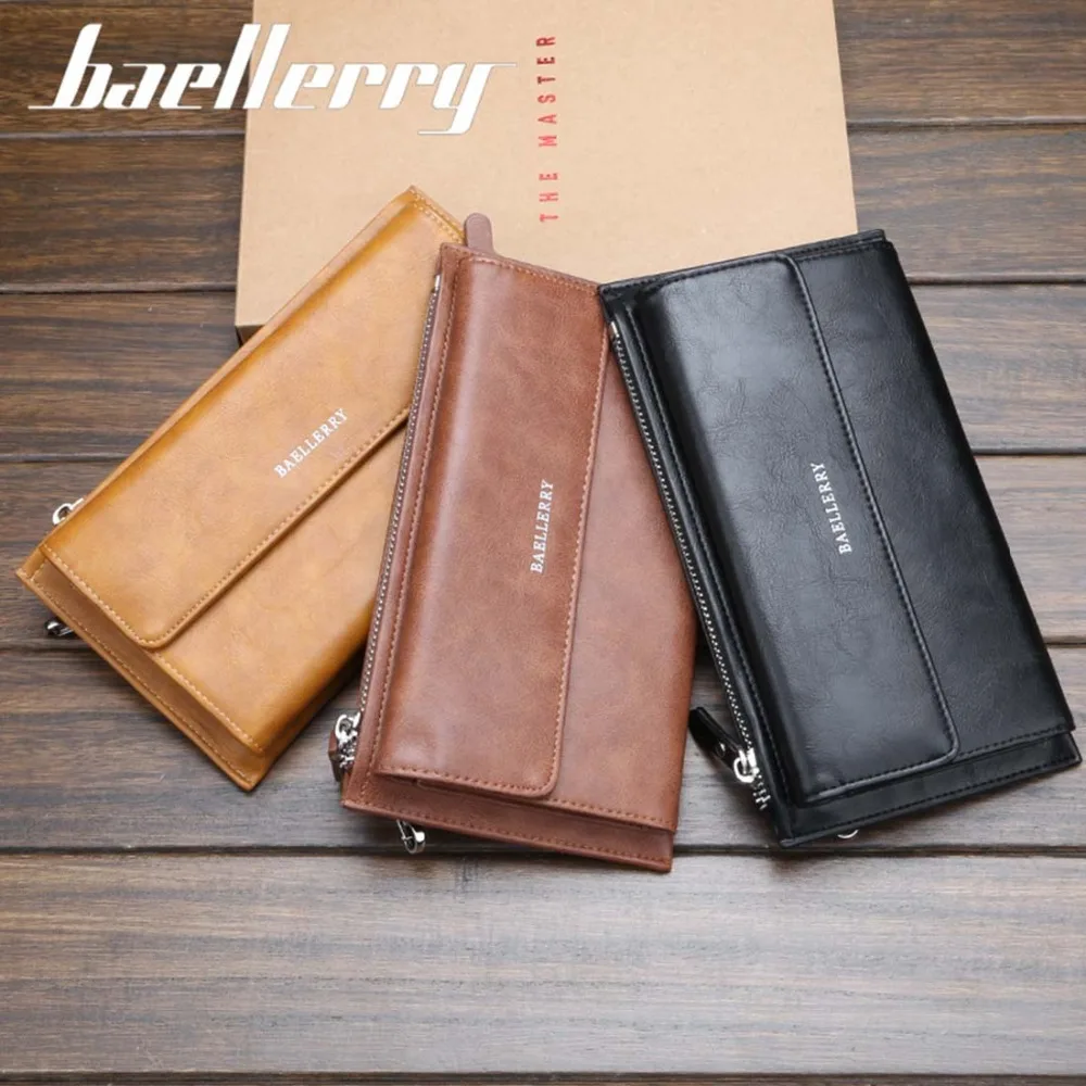 Мужские кошельки Baellerry Большой Вместительный высококачественный деловой