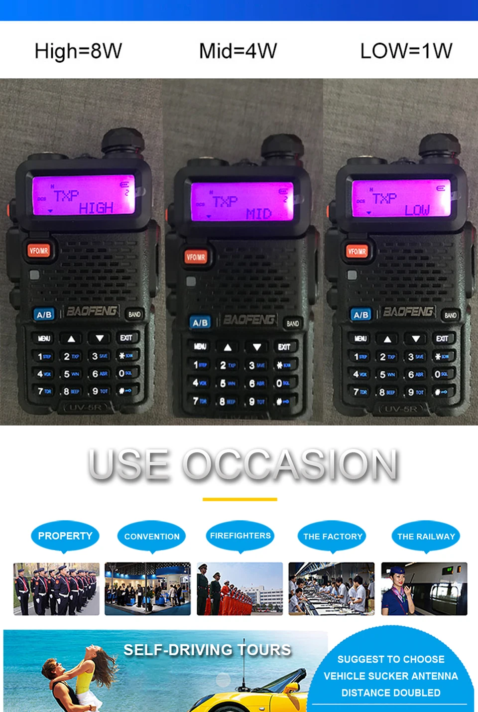 2 шт. BAOFENG UV-5R 8 Вт высокомощная портативная рация VHF UHF любительская радиостанция двухдиапазонный радиоприемник HF Amador UV 5R Охота