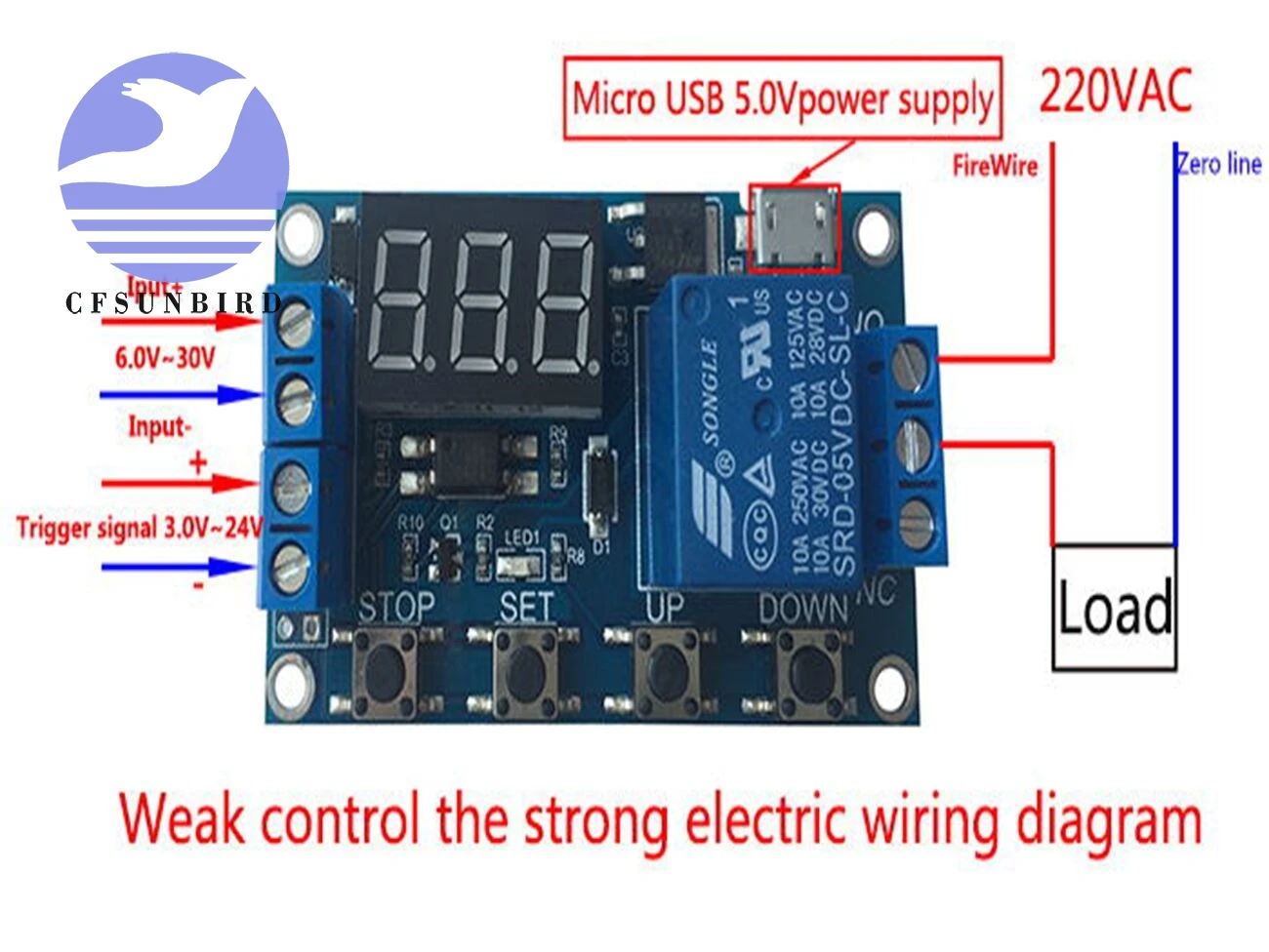DC 6-30 в Поддержка Micro USB 5 В светодиодный дисплей Автоматизация таймер задержки цикла контроль выключения реле времени задержки 6 в 9 в 12 В 24 В
