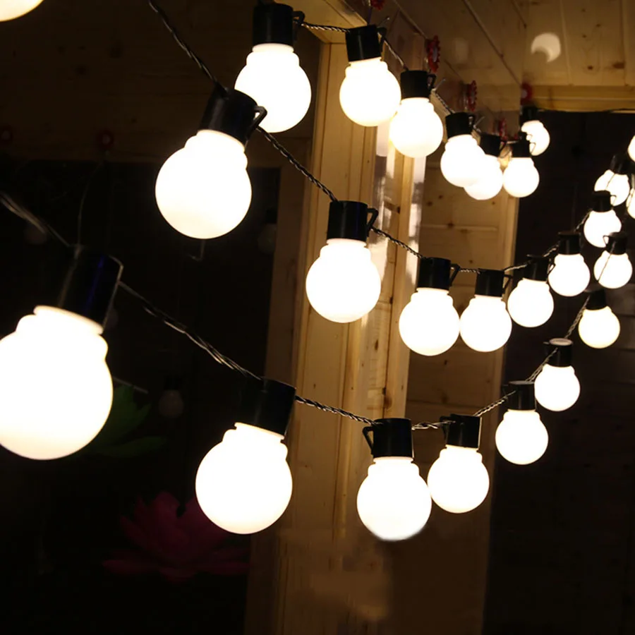 Новый светодиодный светильник 5 см с большим шариком Рождественская гирлянда 2 м