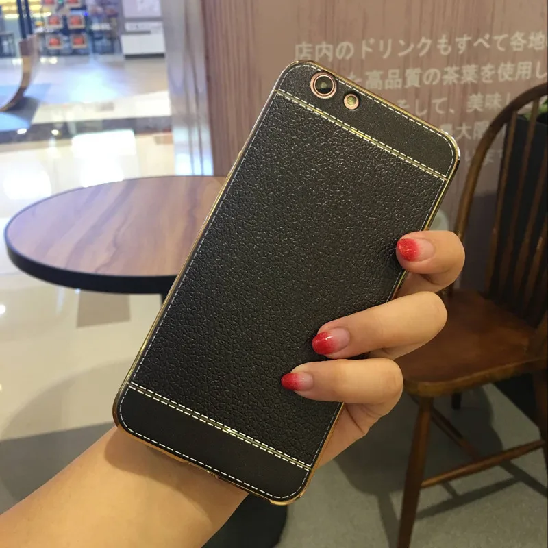 Мягкий чехол с текстурой личи кожаный силиконовый для телефона VIVO X9 V5 плюс X7 X6 V3 Max