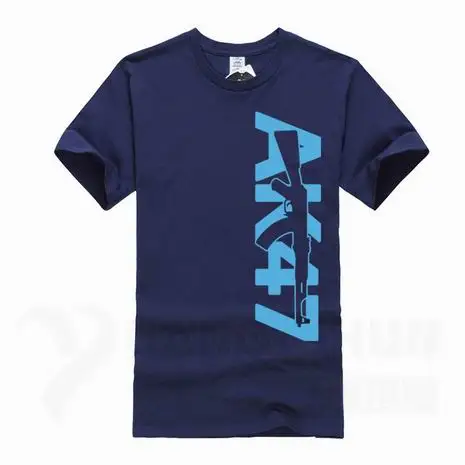 Boutique Men Tops Tees Summer Fashion New AK47 Printed T Shirt Short Sleeve Men AK 47 Rifle Gun Personalized T Shirts 3XL